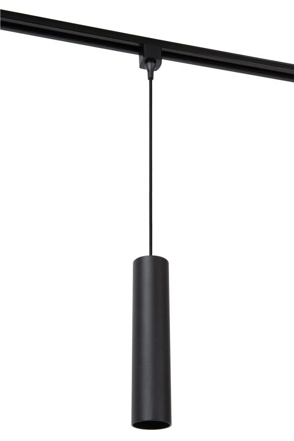 Lucide TRACK FLORIS Lámpara colgante - Sistema de carril monofásico / Iluminación con rieles - 1xGU10 - Negro (Extensión) - UIT